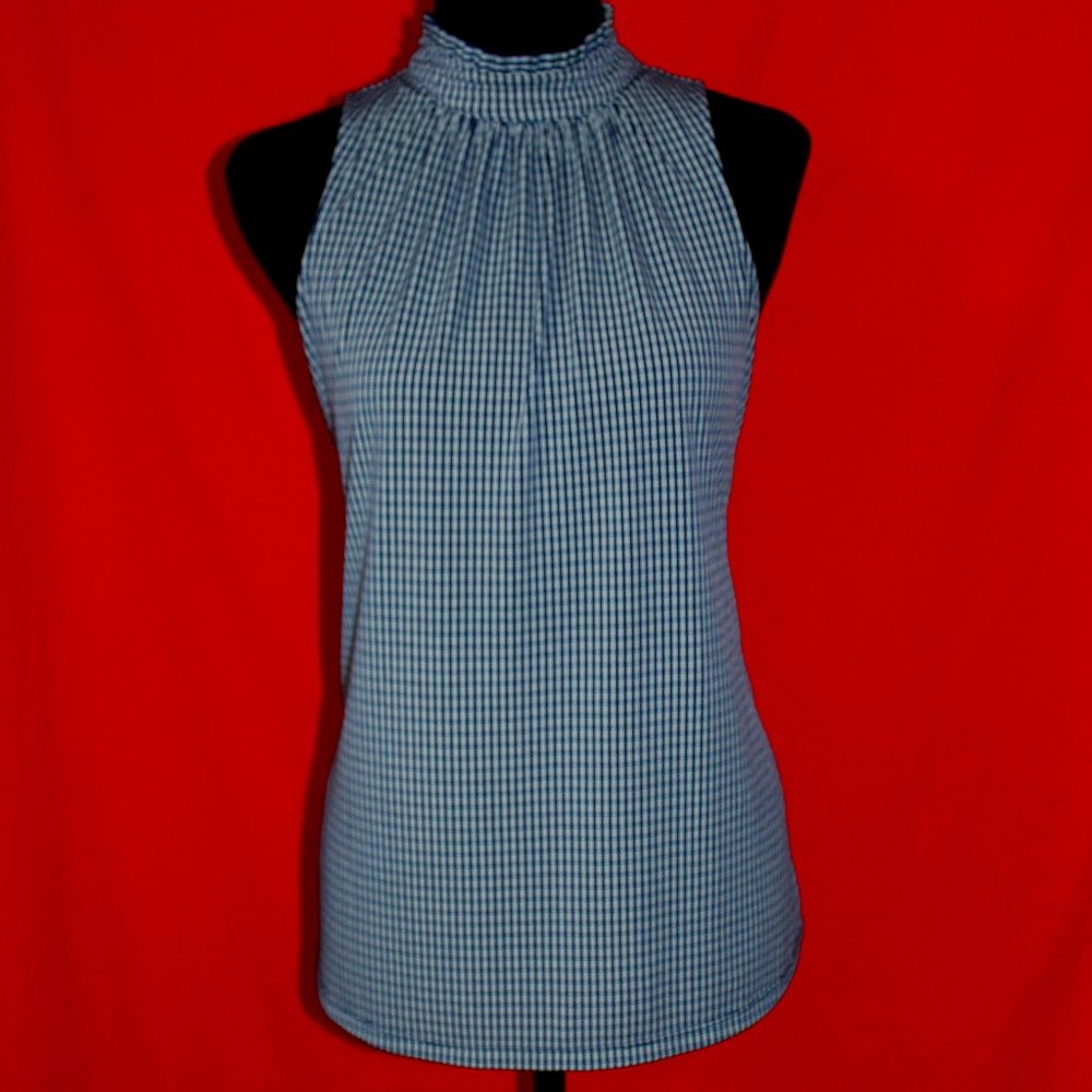Sleeveless Gingham Top - Black and White